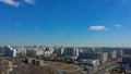 Flight over Moscow, shooting with the air, drone view, Southern district of Moscow