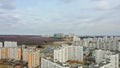 Flight over Moscow, shooting with the air, drone view, Southern district of Moscow