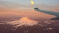 Flight over Mount Rainier Royalty Free Stock Photo