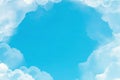 Flight over white clouds under blue sky background Royalty Free Stock Photo