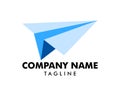 Flight paper plane logo vector icon illustration Royalty Free Stock Photo