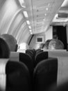 Flight Passengers - Airplane interior Royalty Free Stock Photo