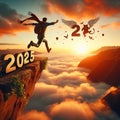 Flight into 2025 Royalty Free Stock Photo