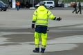 A flight safety officer on the airfield.