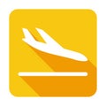 Flight Sign Icon With Plane Long Shadow Vector