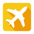 Flight Sign Icon With Plane Long Shadow Vector