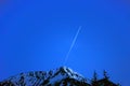 A flight soar from top of mountain at night Royalty Free Stock Photo