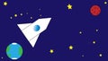 Flight into space on a rocket, a missile flies to Mars Royalty Free Stock Photo