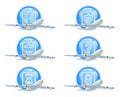 Flight status icon set Royalty Free Stock Photo