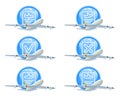 Flight status icon set Royalty Free Stock Photo