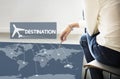 Flight Ticket Booking Destination Journey Concept Royalty Free Stock Photo