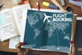 Flight Ticket Booking Destination Journey Concept Royalty Free Stock Photo