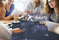 Flight Ticket Booking Destination Journey Concept Royalty Free Stock Photo