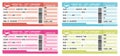 Flight tickets. Colorful boarding passes. Illustrations set for vacation departure.