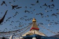 Flight to Boudhanath Royalty Free Stock Photo