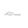 Flight training, sky sports abstract logo template. Vector isolated hand drawn icon.