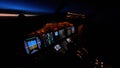 Flightdeck view to dusky sky Royalty Free Stock Photo