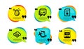 Flights application, Cloud computing and Dirty water icons set. Download file, Yummy smile and Ssd signs. Vector Royalty Free Stock Photo