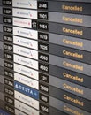 Flights cancelled. Global travel restriction. Royalty Free Stock Photo