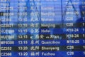 The flights information board