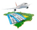 Flights to Brazil concept. 3D rendering Royalty Free Stock Photo