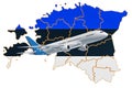 Flights to Estonia, travel concept. 3D rendering