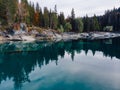 Flims lake at Switzerland, alpine mountains, sunny, summer landscape