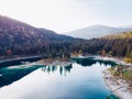 Flims lake at Switzerland, alpine mountains, sunny, summer landscape