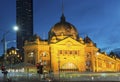 Flinders St Railway Station after dark Royalty Free Stock Photo