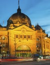 Flinders Street Railway Station after dark Royalty Free Stock Photo