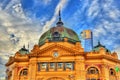 Flinders Street railway station, an iconic building of Melbourne, Australia