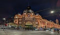 Flinders Street Railway Station at Night Royalty Free Stock Photo