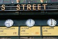 Flinders street station Iconic historical clocks, Melbourne, Australia Royalty Free Stock Photo