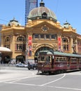 Flinders street station and tram Royalty Free Stock Photo