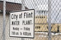 Flint, Michigan: City of Flint Water Plant Sign Royalty Free Stock Photo