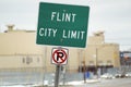 Flint, Michigan City Limit Sign Royalty Free Stock Photo