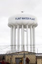 Flint, Michigan: Flint Water Plant Tower Royalty Free Stock Photo