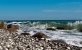 Flintstone pebbles at beach