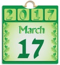 Flip calendar. March 17.