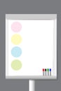 Flip chart with color circle moderation papers