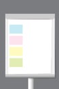 Flip chart with color rectangle moderation papers Royalty Free Stock Photo