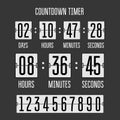 Flip countdown clock counter timer on black Royalty Free Stock Photo