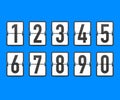 Flip countdown clock counter timer. Vector time remaining count down flip board with scoreboard of day, hour, minutes and seconds. Royalty Free Stock Photo