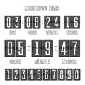 Flip countdown clock counter timer on white Royalty Free Stock Photo