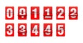 Flip countdown clock - red counter timer Royalty Free Stock Photo