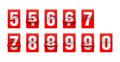 Flip countdown clock - red counter timer Royalty Free Stock Photo
