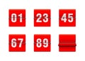 Flip countdown red clock with two-digit numbering Royalty Free Stock Photo