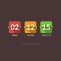 Flip Countdown timer vector clock counter. Flat style