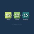Flip Countdown timer vector clock counter. Flat style Royalty Free Stock Photo