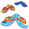 Flip flop for beach vector illustration Royalty Free Stock Photo